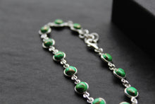 Load image into Gallery viewer, Round Green Mohave Turquoise and Silver Bracelet
