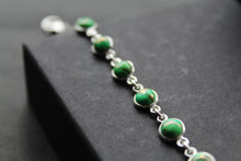 Load image into Gallery viewer, Round Green Mohave Turquoise and Silver Bracelet
