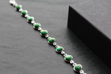 Load image into Gallery viewer, Round Green Mohave Turquoise and Silver Bracelet
