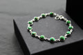Round Green Mohave Turquoise and Silver Bracelet