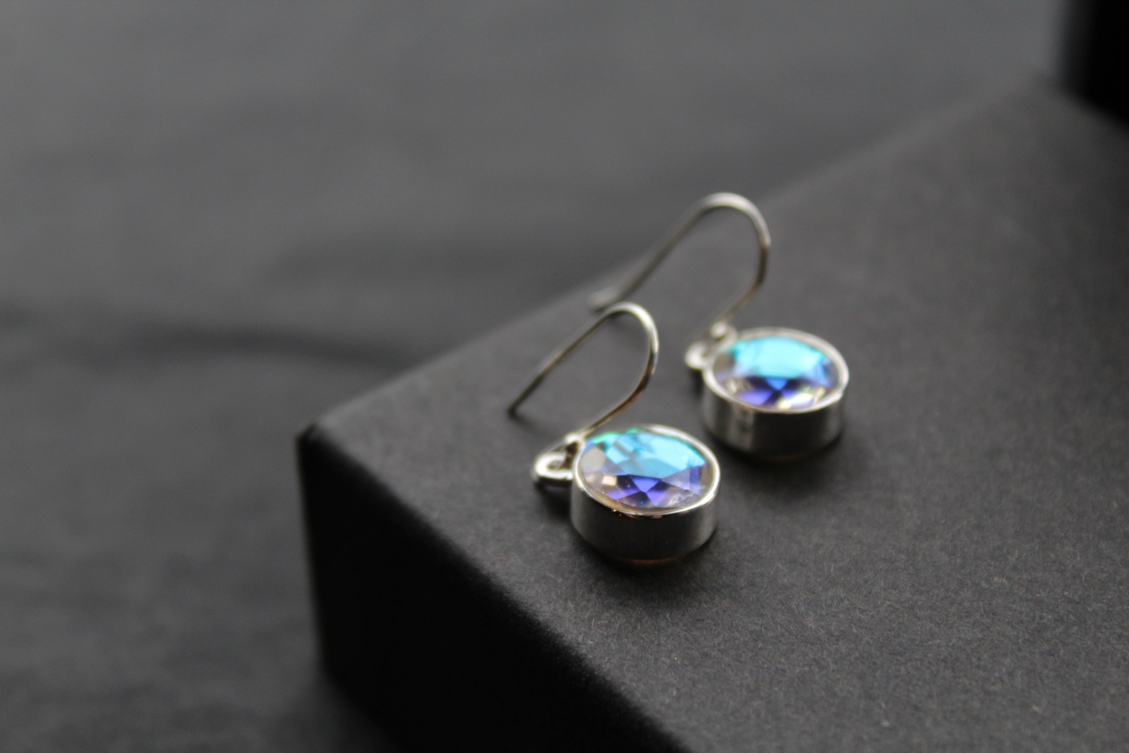 Round Mystic Mercury Mist Topaz Silver Earrings