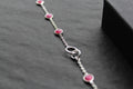 Round Ruby Quartz Silver Bracelet