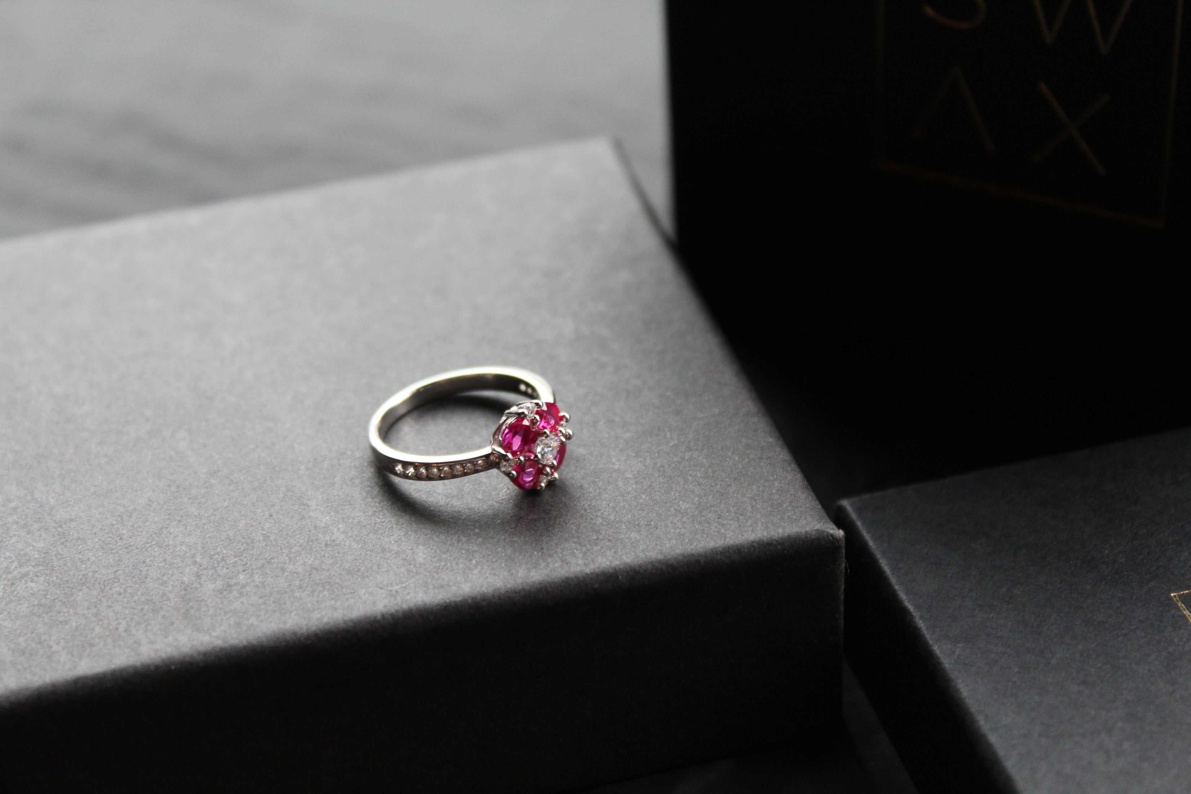 Ruby Cubic Zirconia Vintage Clover Ring