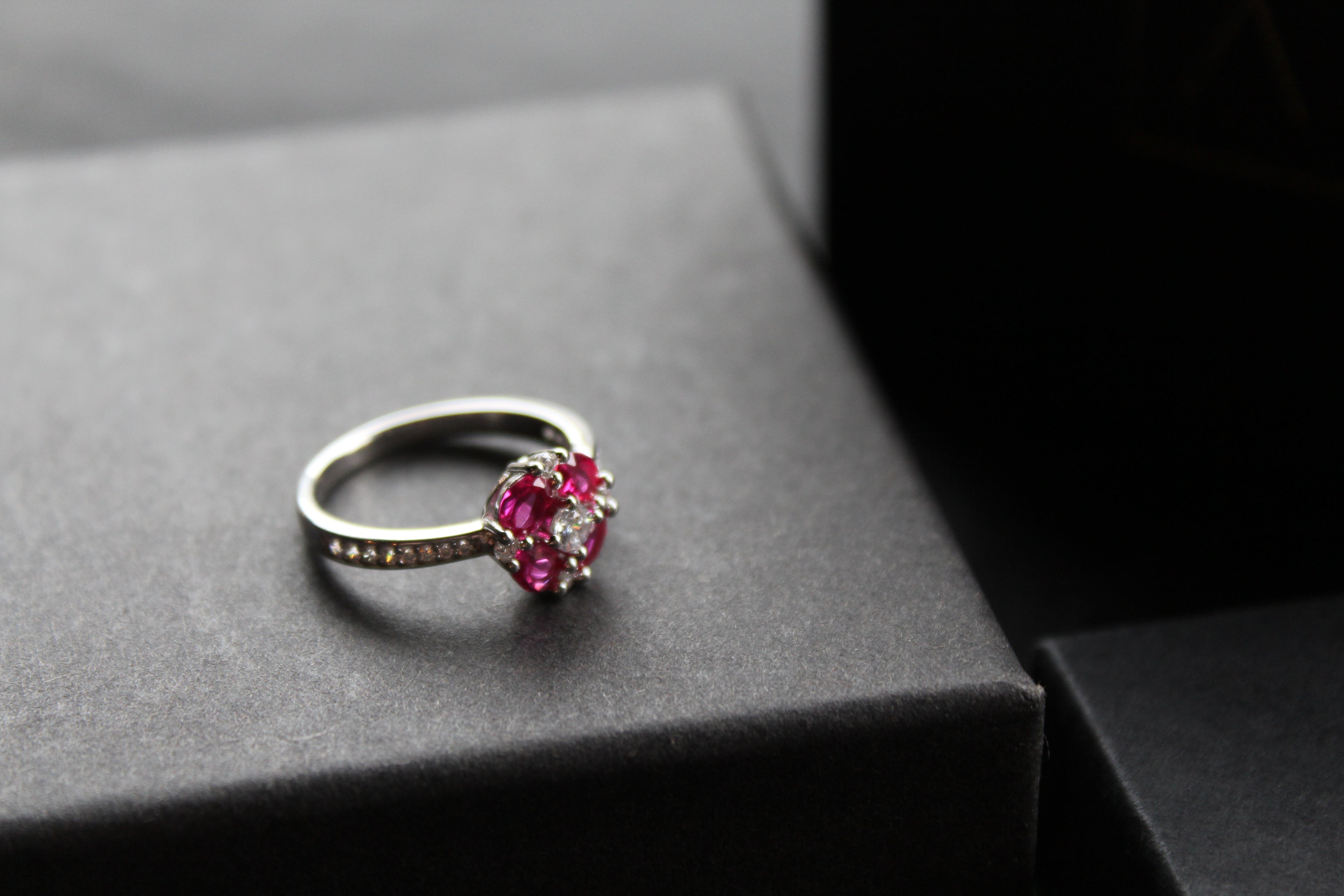 Ruby Cubic Zirconia Vintage Clover Ring