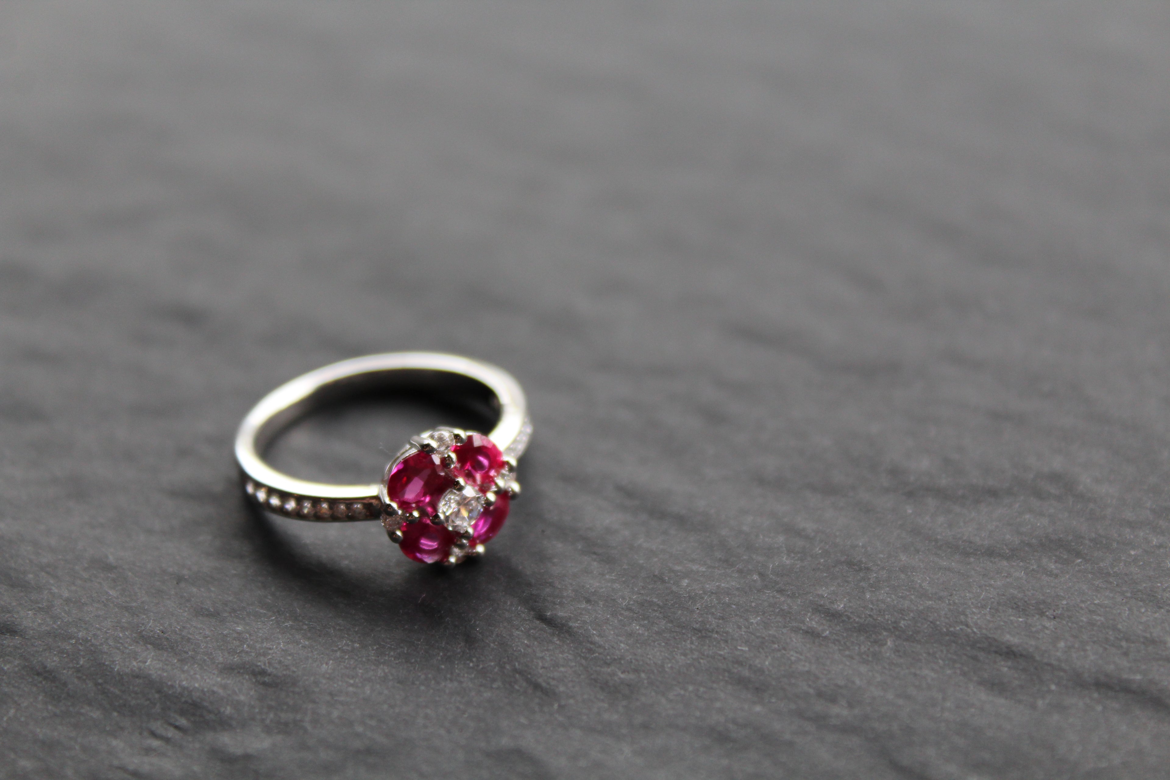Ruby Cubic Zirconia Vintage Clover Ring