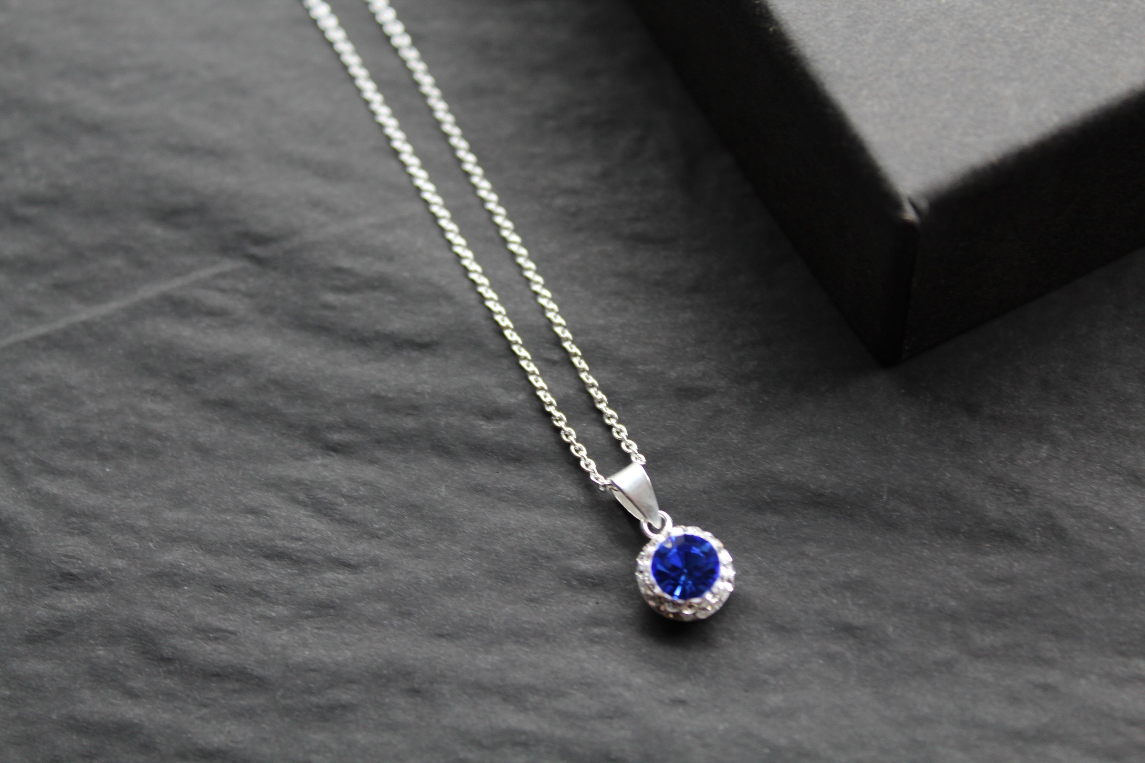 Sapphire Blue Crystal Necklace