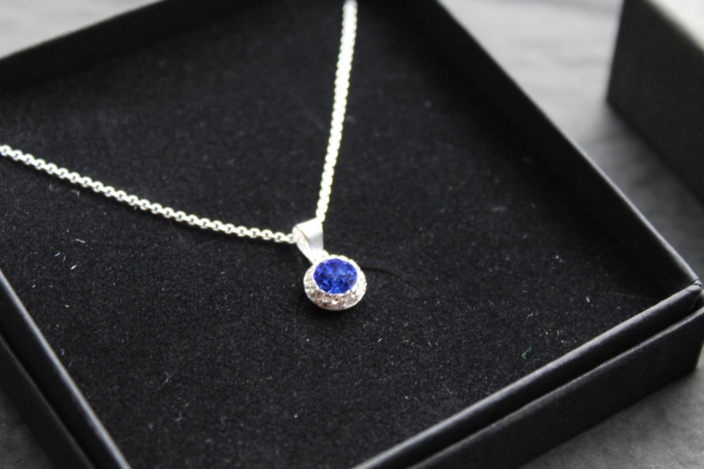 Sapphire Blue Crystal Necklace
