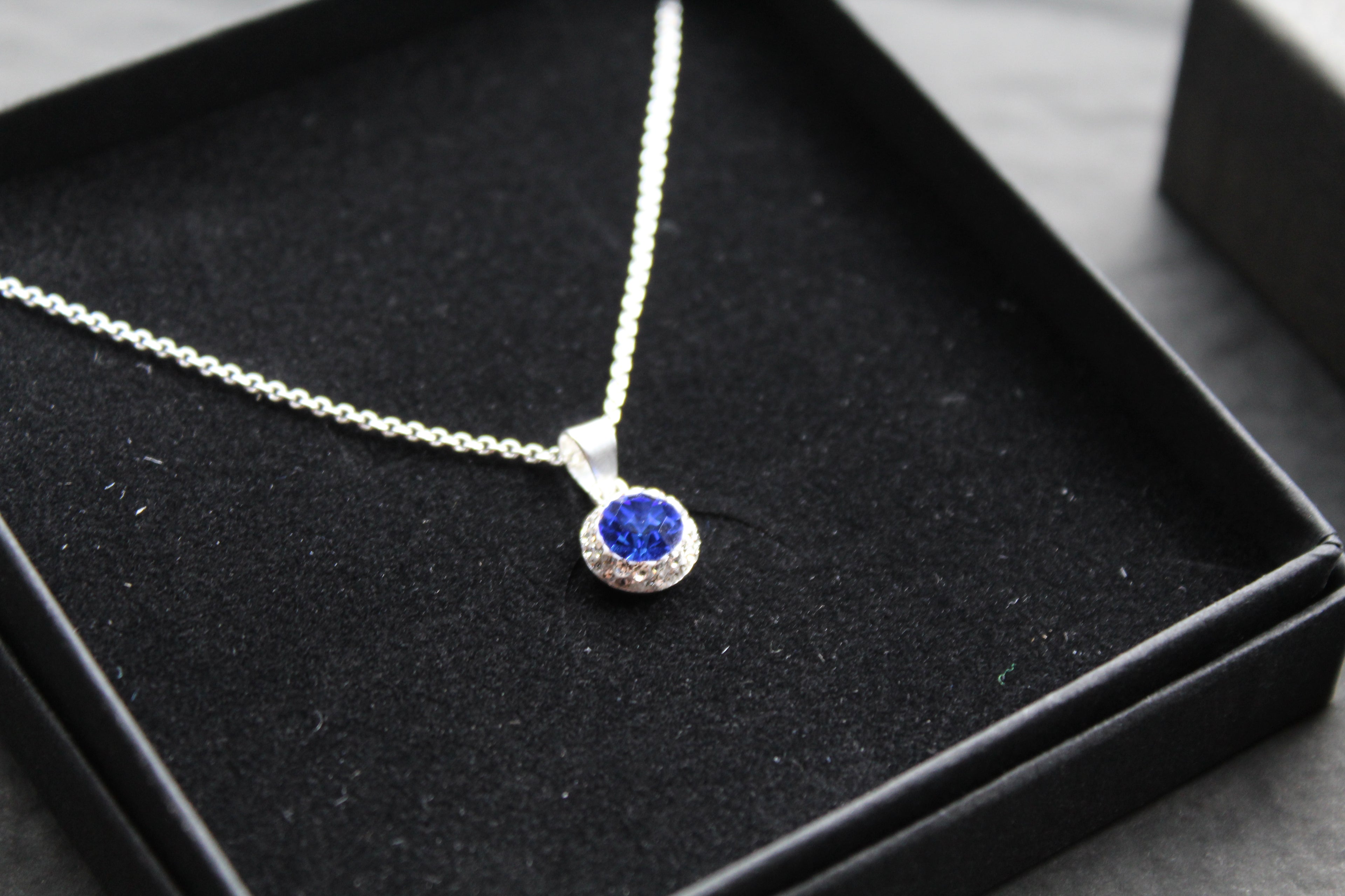 Sapphire Blue Crystal Necklace