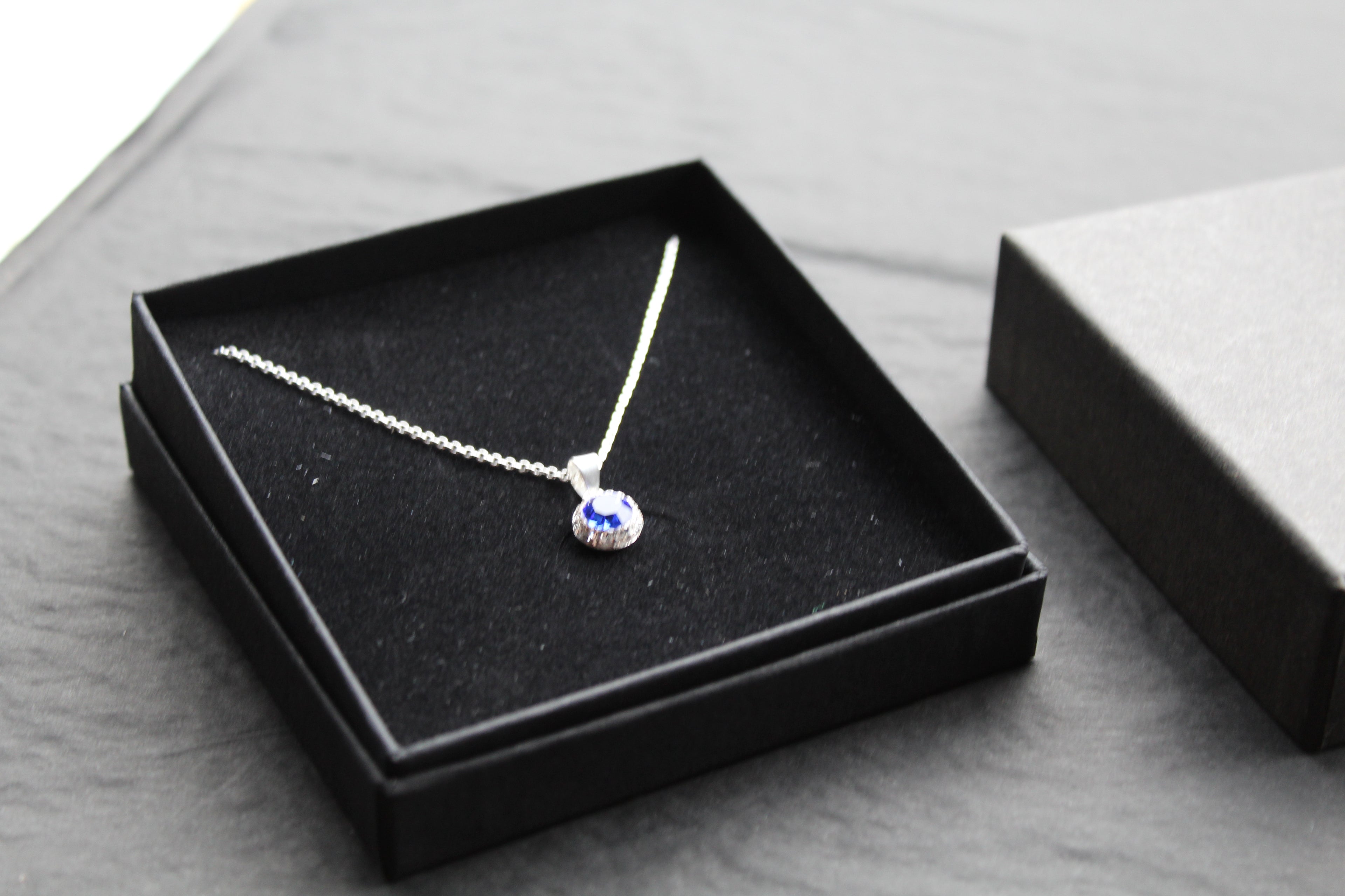 Sapphire Blue Crystal Necklace