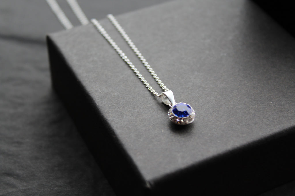 Sapphire Blue Crystal Necklace