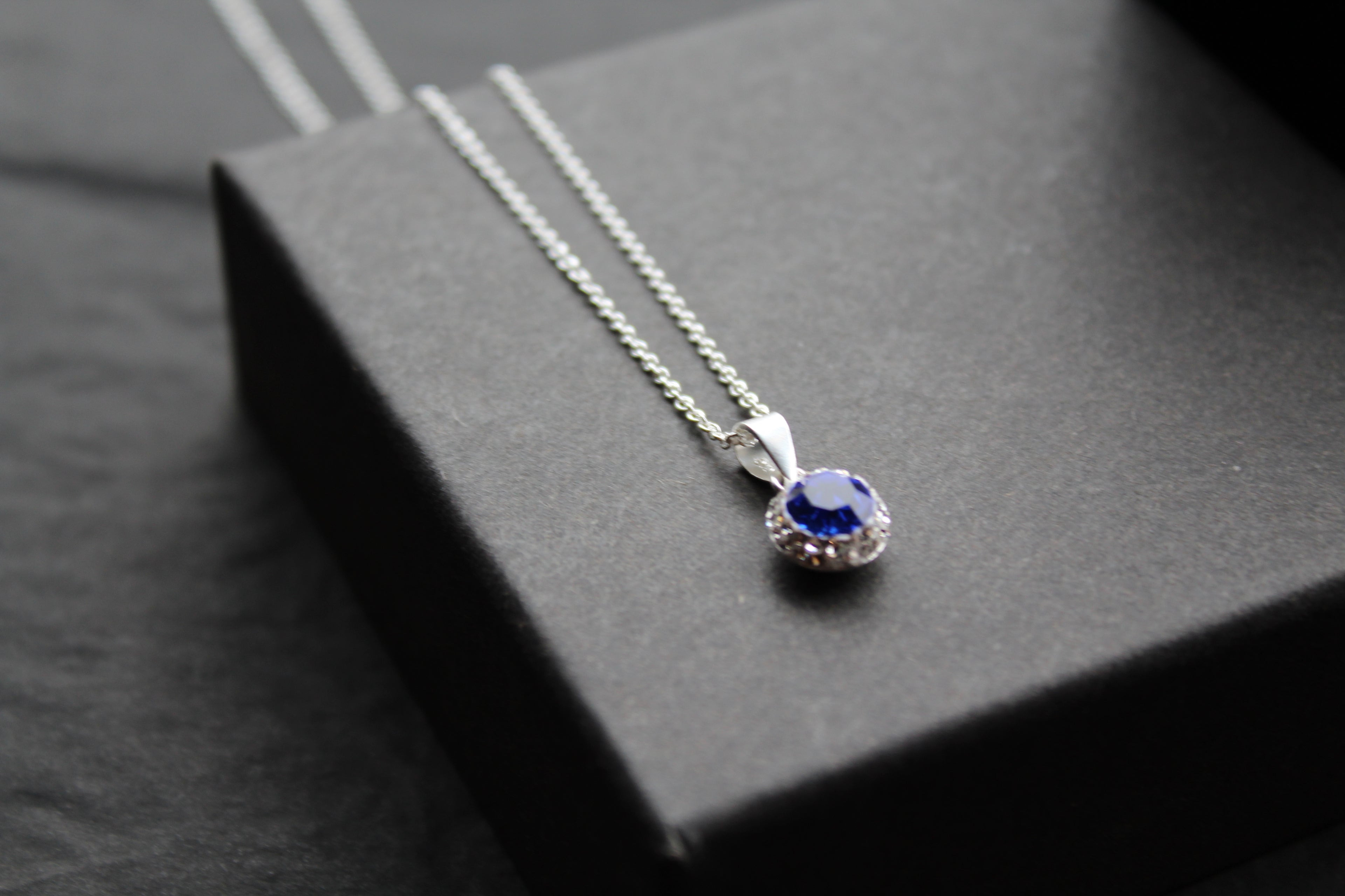 Sapphire Blue Crystal Necklace