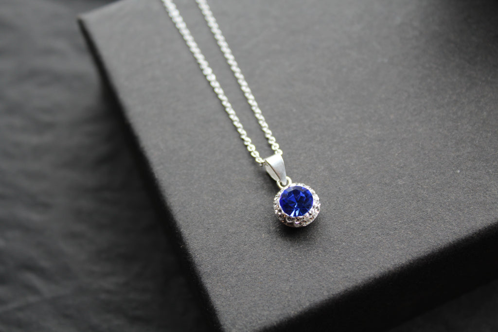 Sapphire Blue Crystal Necklace