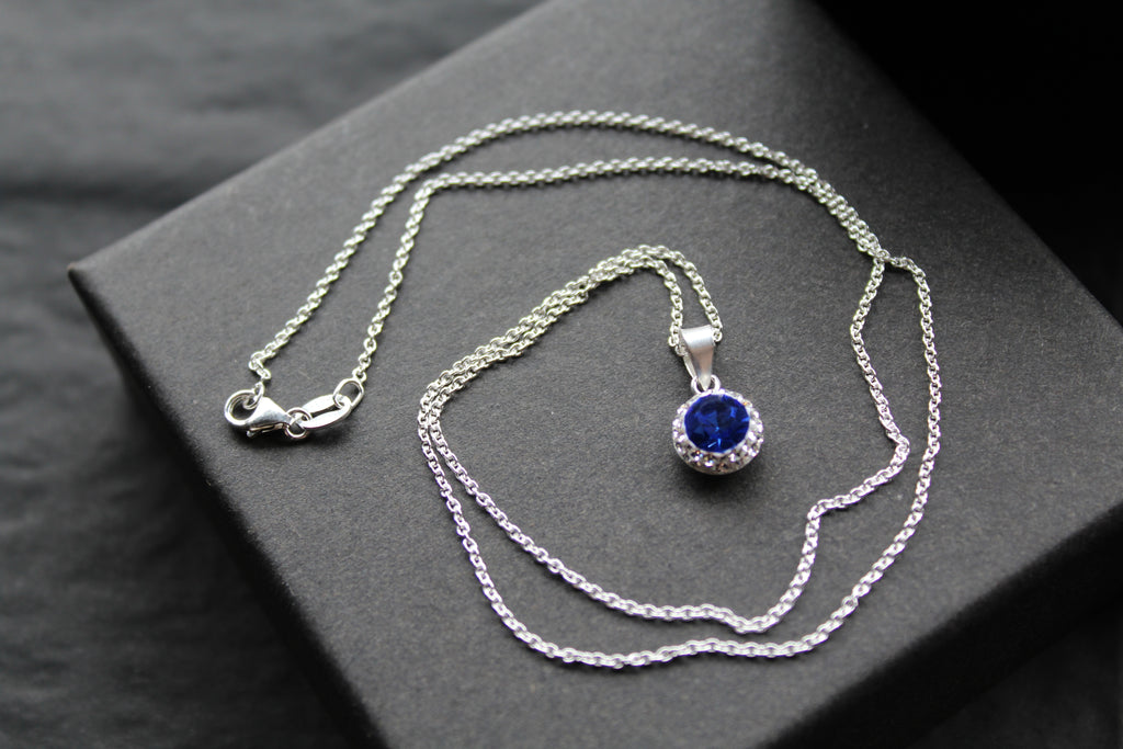 Sapphire Blue Crystal Necklace