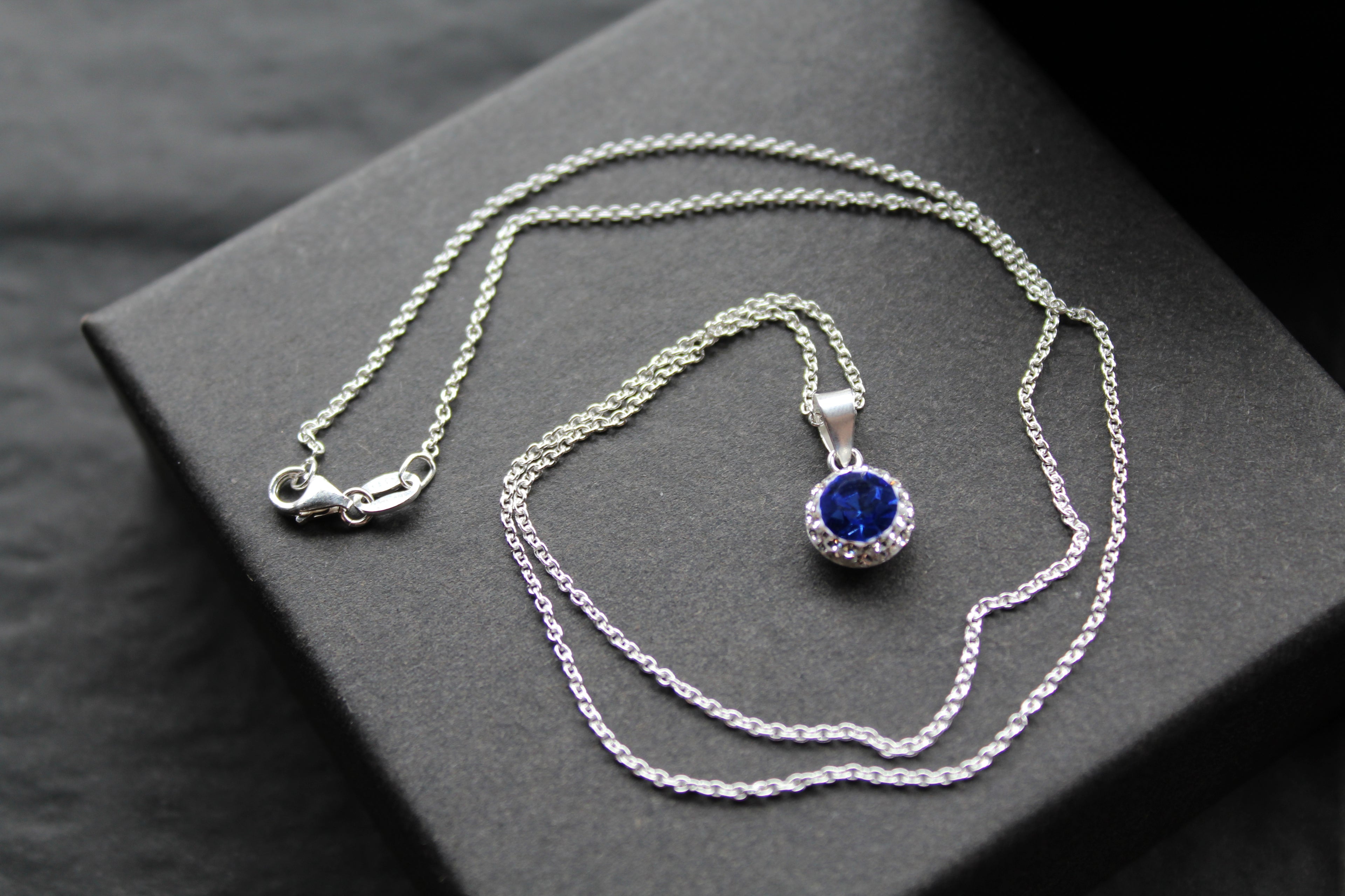Sapphire Blue Crystal Necklace