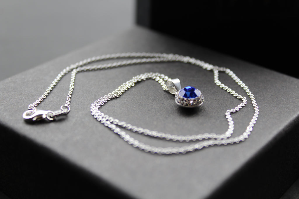 Sapphire Blue Crystal Necklace