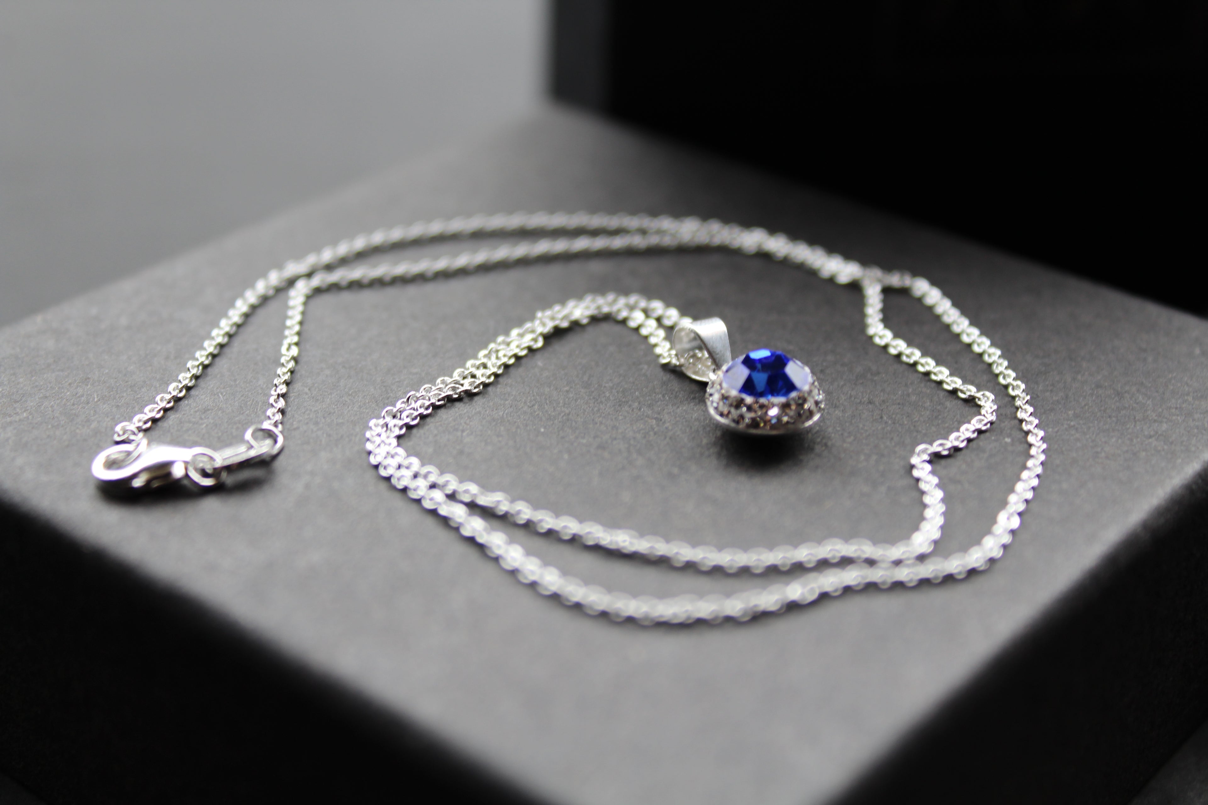 Sapphire Blue Crystal Necklace