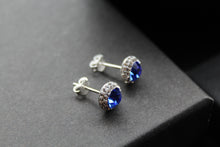 Load image into Gallery viewer, Sapphire Blue Crystal Studs
