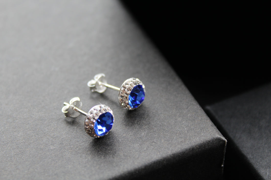 Sapphire Blue Crystal Studs