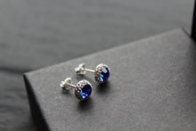 Load image into Gallery viewer, Sapphire Blue Crystal Studs

