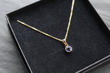 Load image into Gallery viewer, Sapphire Blue Gold Plate Necklace
