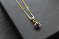 Sapphire Blue Gold Plate Necklace