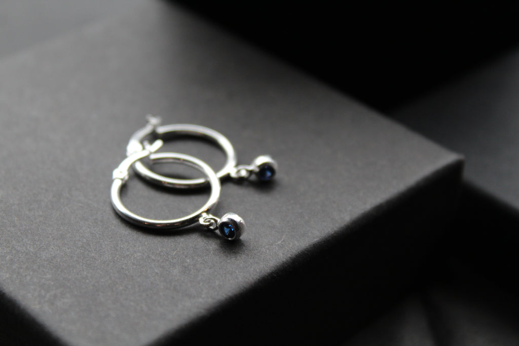 Sapphire Blue Hoops
