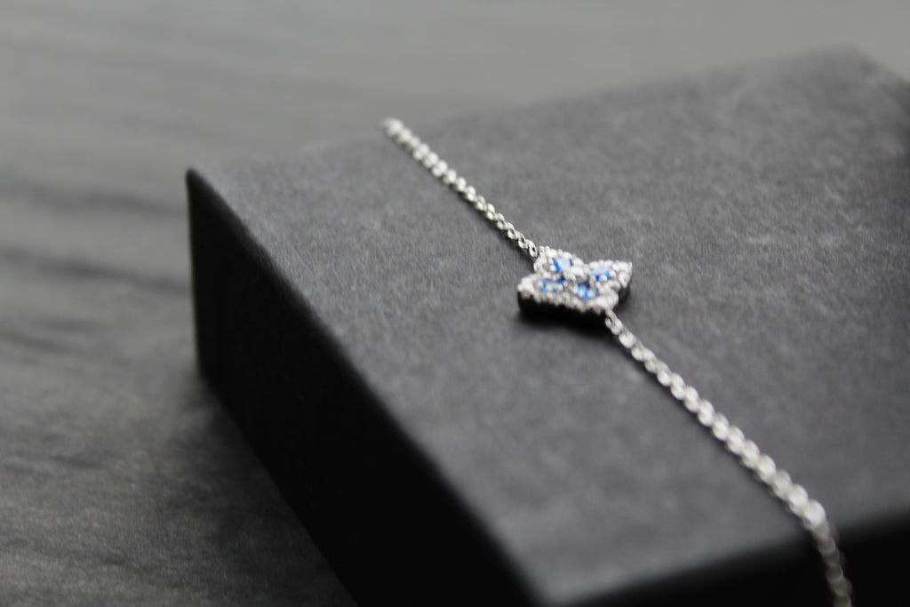 Sapphire CZ Classic Clover Bracelet