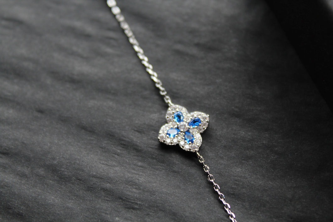 Sapphire CZ Classic Clover Bracelet