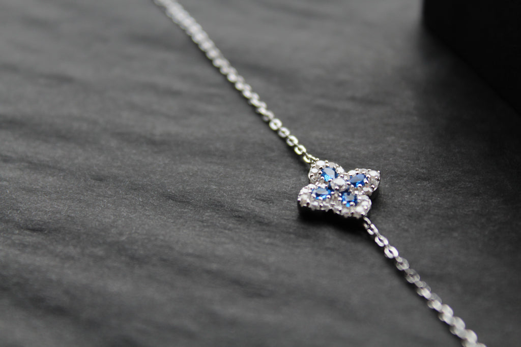 Sapphire CZ Classic Clover Bracelet