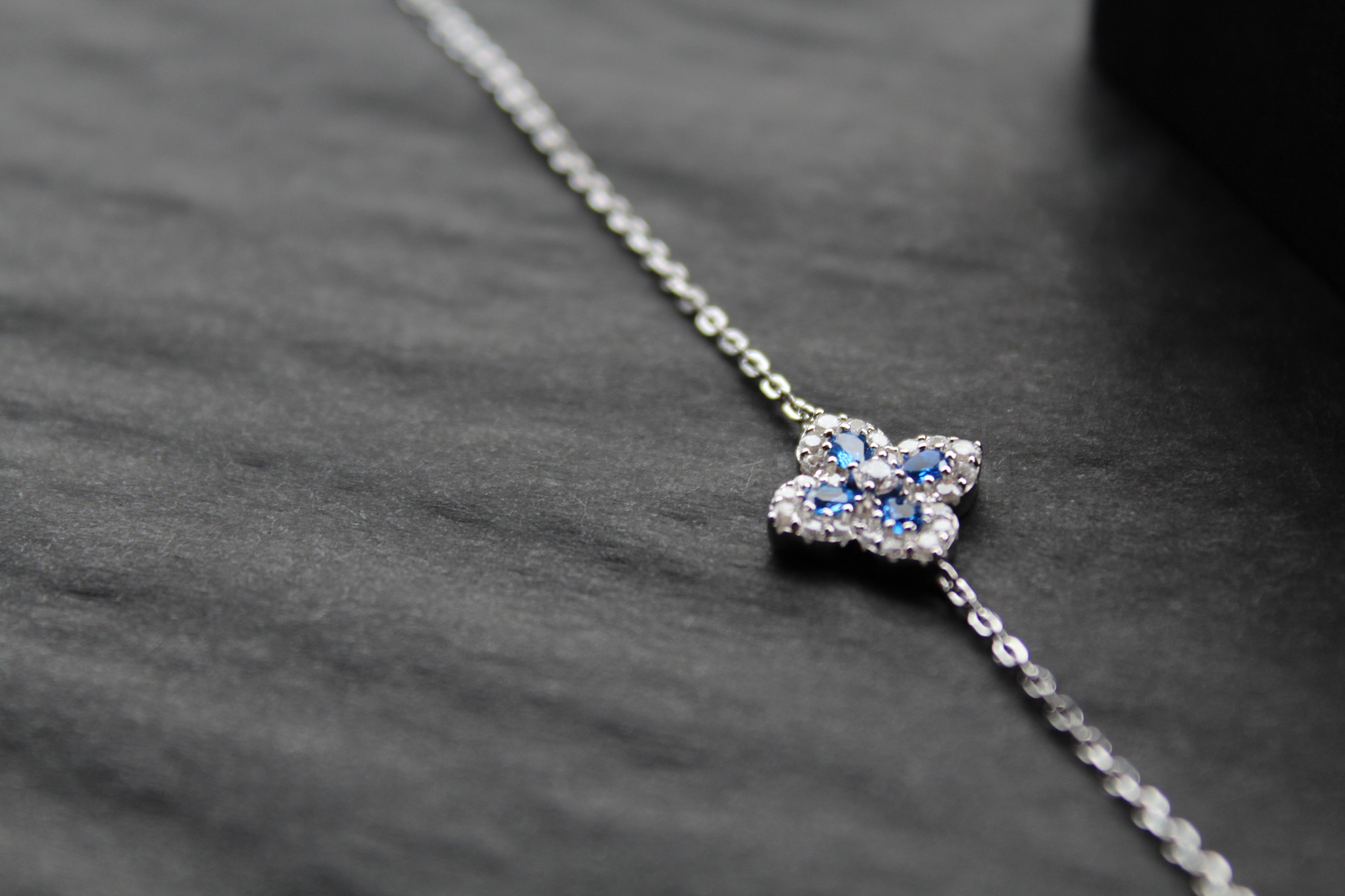 Sapphire CZ Classic Clover Bracelet