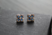 Load image into Gallery viewer, Sapphire CZ Classic Clover Earrings
