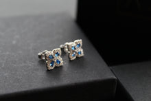 Load image into Gallery viewer, Sapphire CZ Classic Clover Earrings
