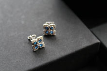 Load image into Gallery viewer, Sapphire CZ Classic Clover Earrings
