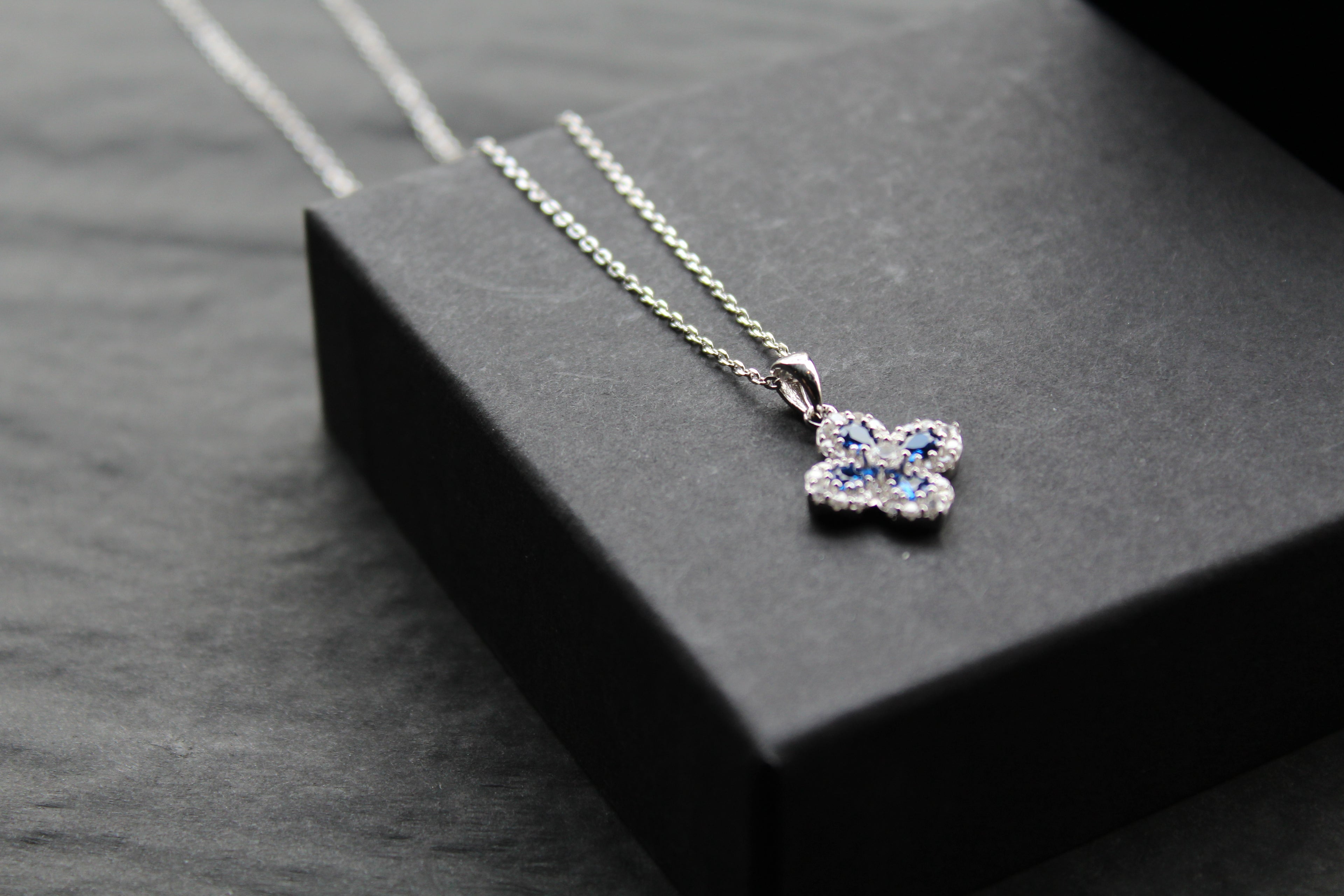 Sapphire CZ Classic Clover Necklace