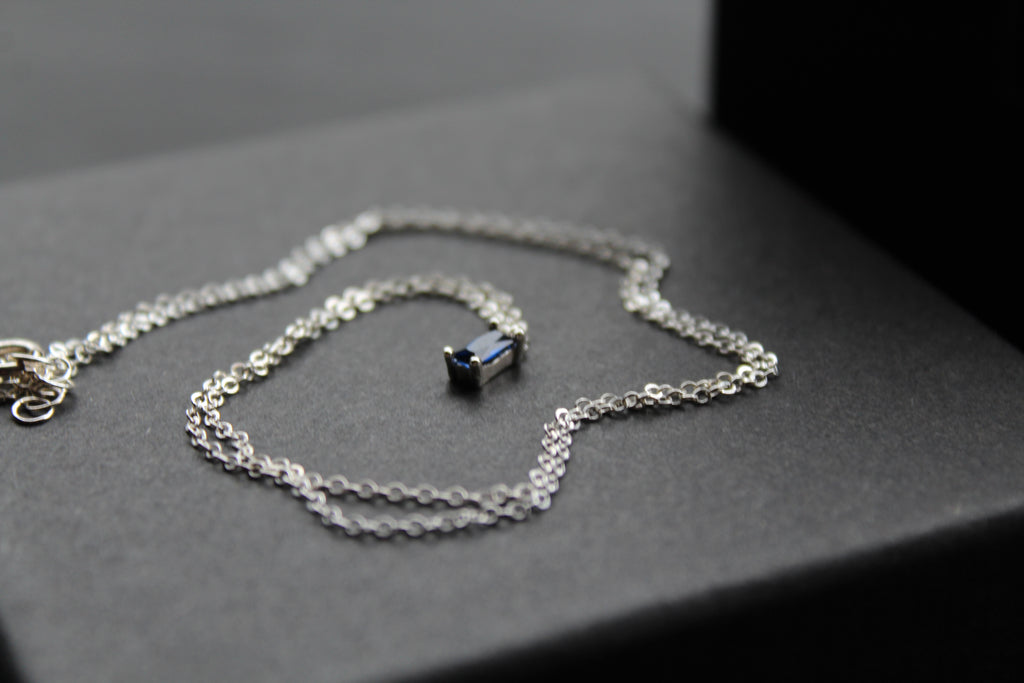 Sapphire Glass Baguette Necklace