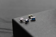 Load image into Gallery viewer, Sapphire Glass Baguette Studs
