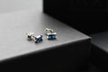 Sapphire Glass Baguette Studs