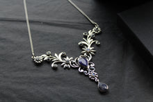 Load image into Gallery viewer, Sapphire, Moonstone &amp; Blue Topaz Flowers Necklace
