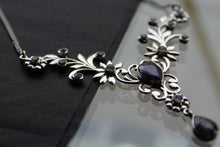 Load image into Gallery viewer, Sapphire, Moonstone &amp; Blue Topaz Flowers Necklace
