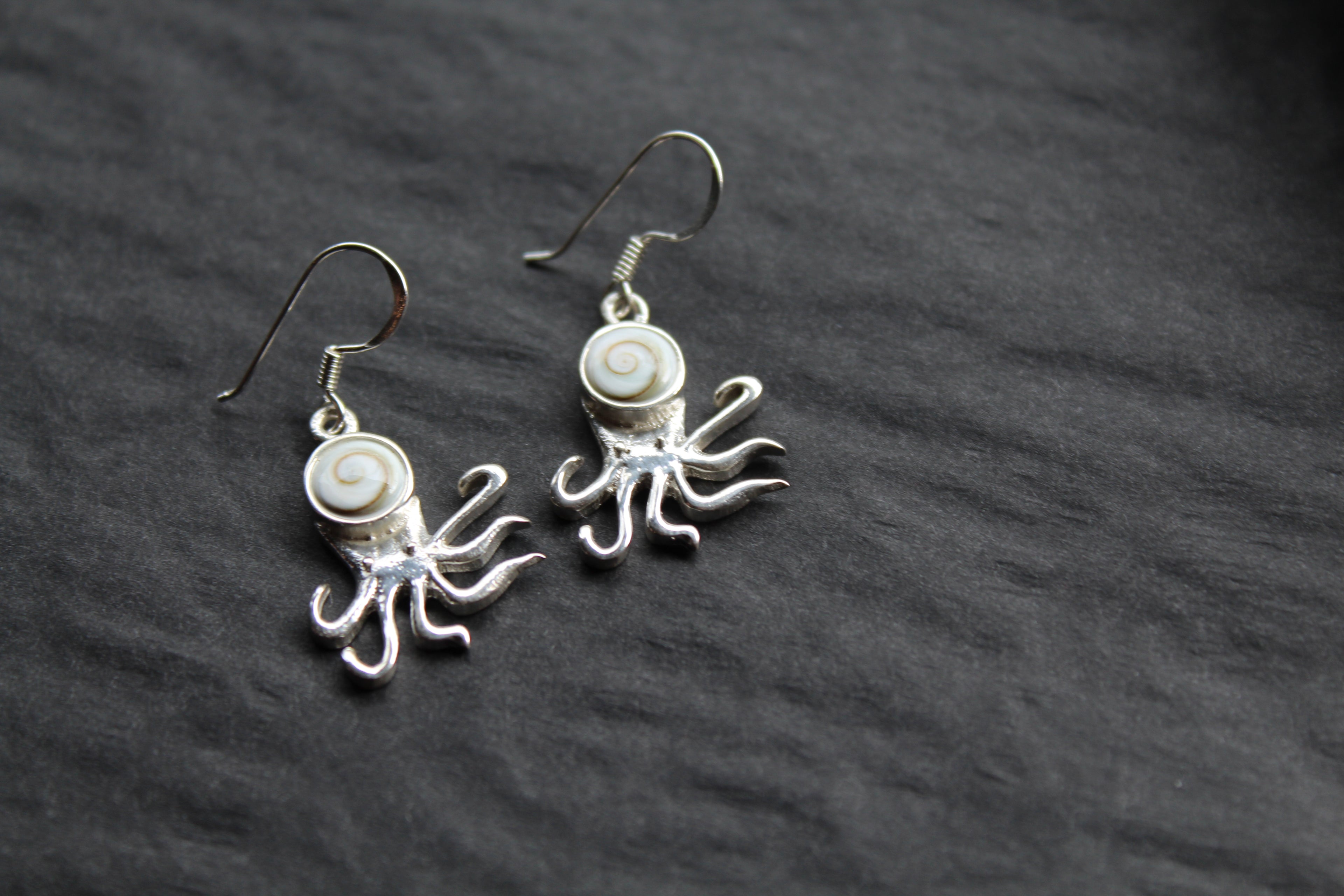 Shiva Eye & Sterling Silver Octopus Earrings
