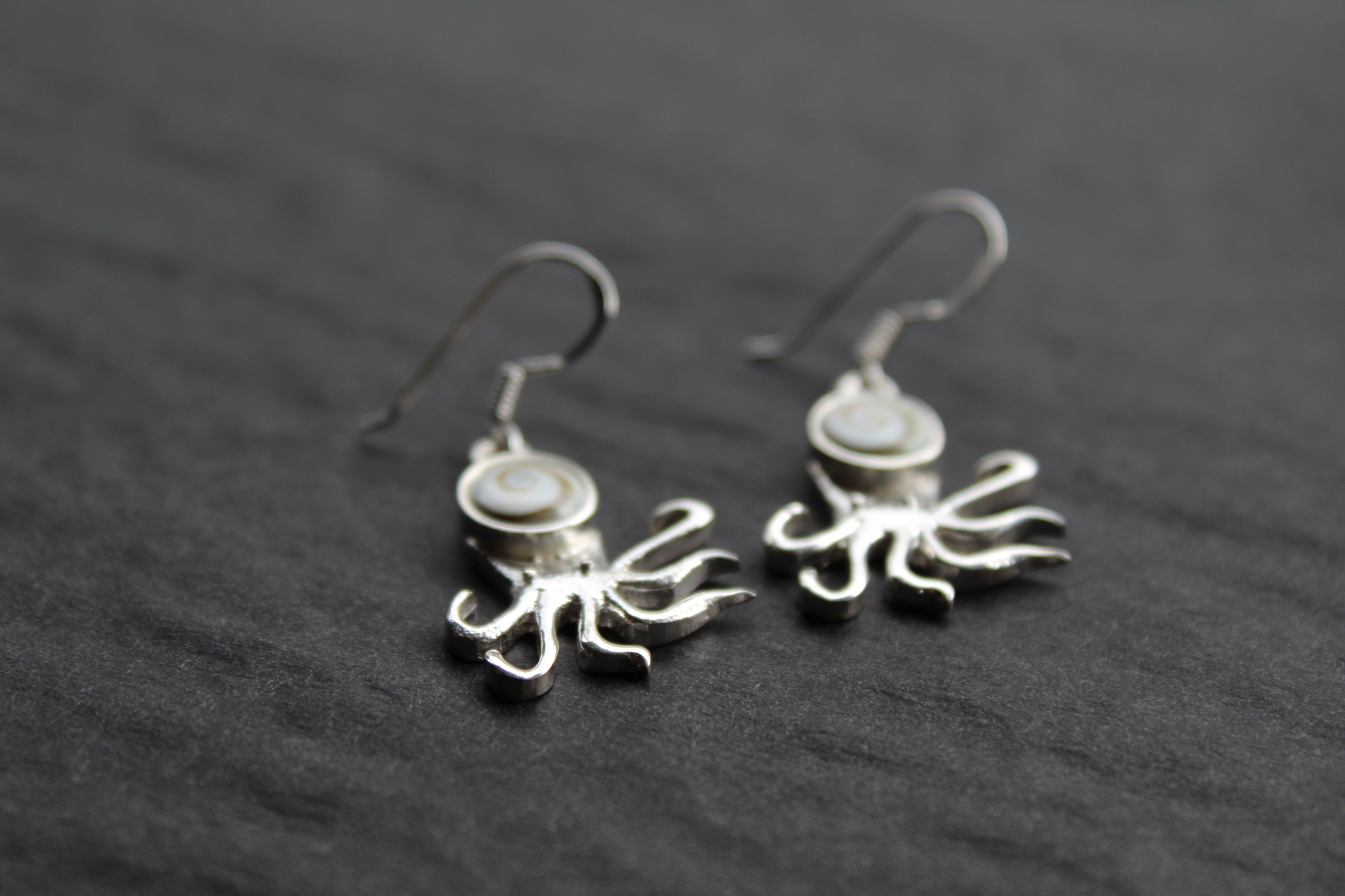 Shiva Eye & Sterling Silver Octopus Earrings