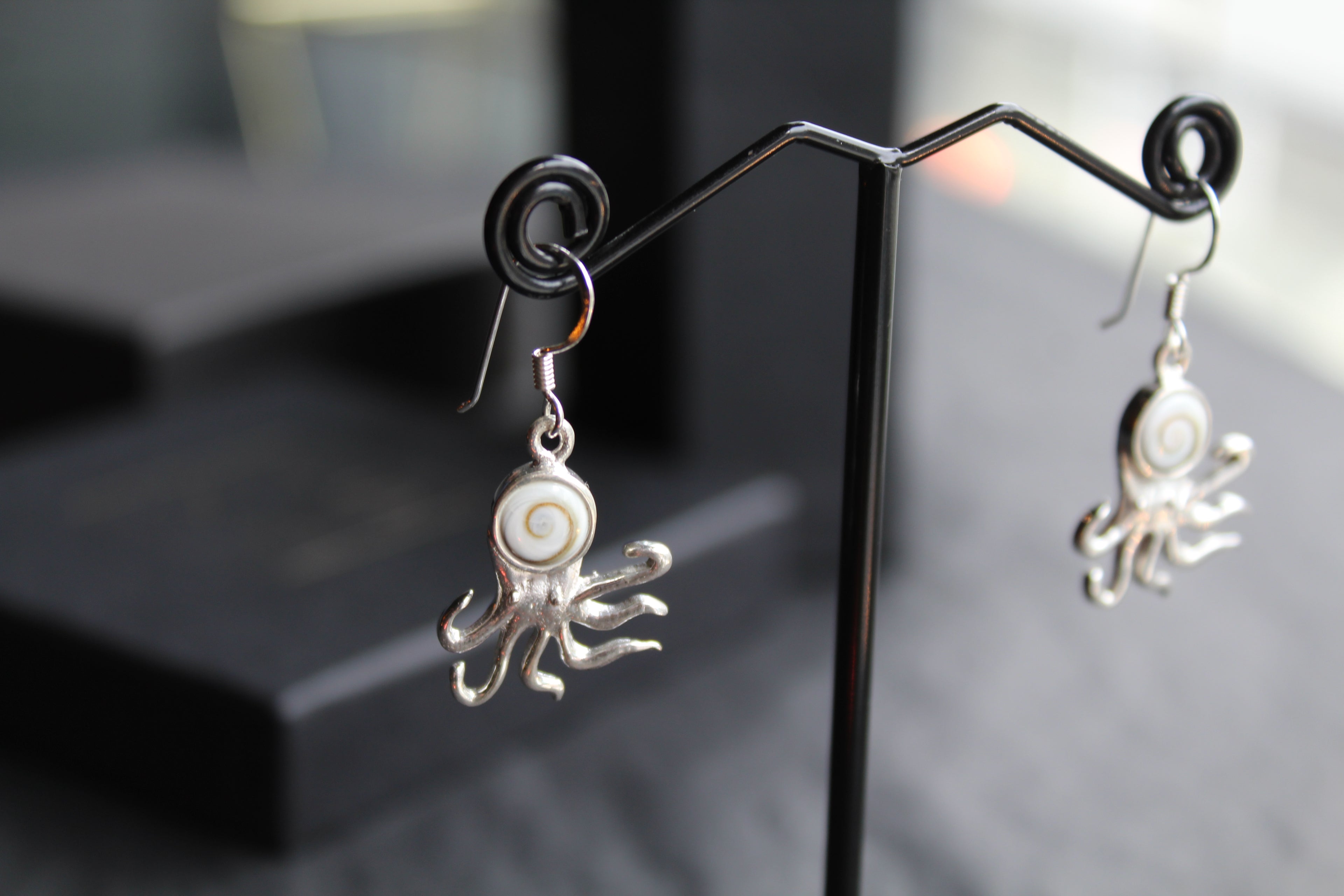 Shiva Eye & Sterling Silver Octopus Earrings