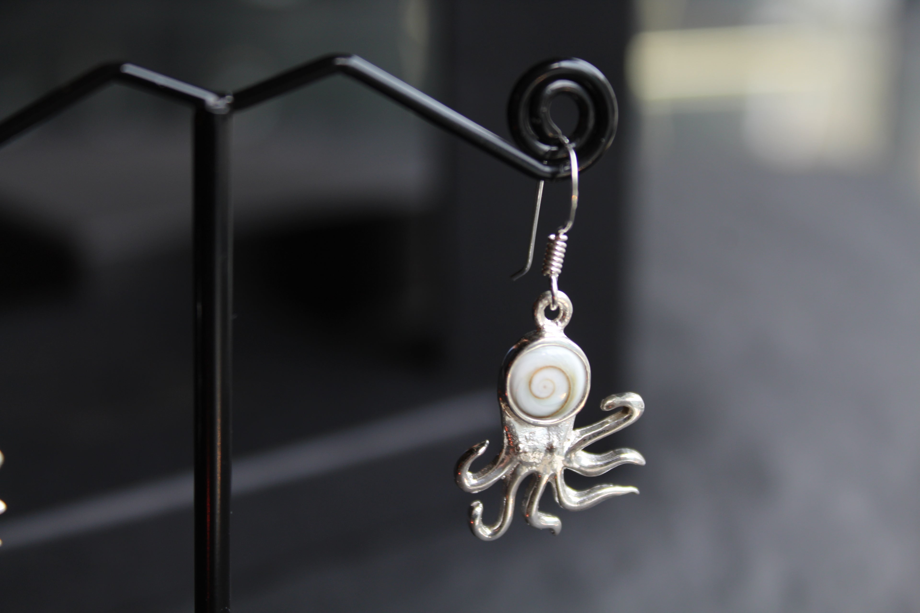 Shiva Eye & Sterling Silver Octopus Earrings