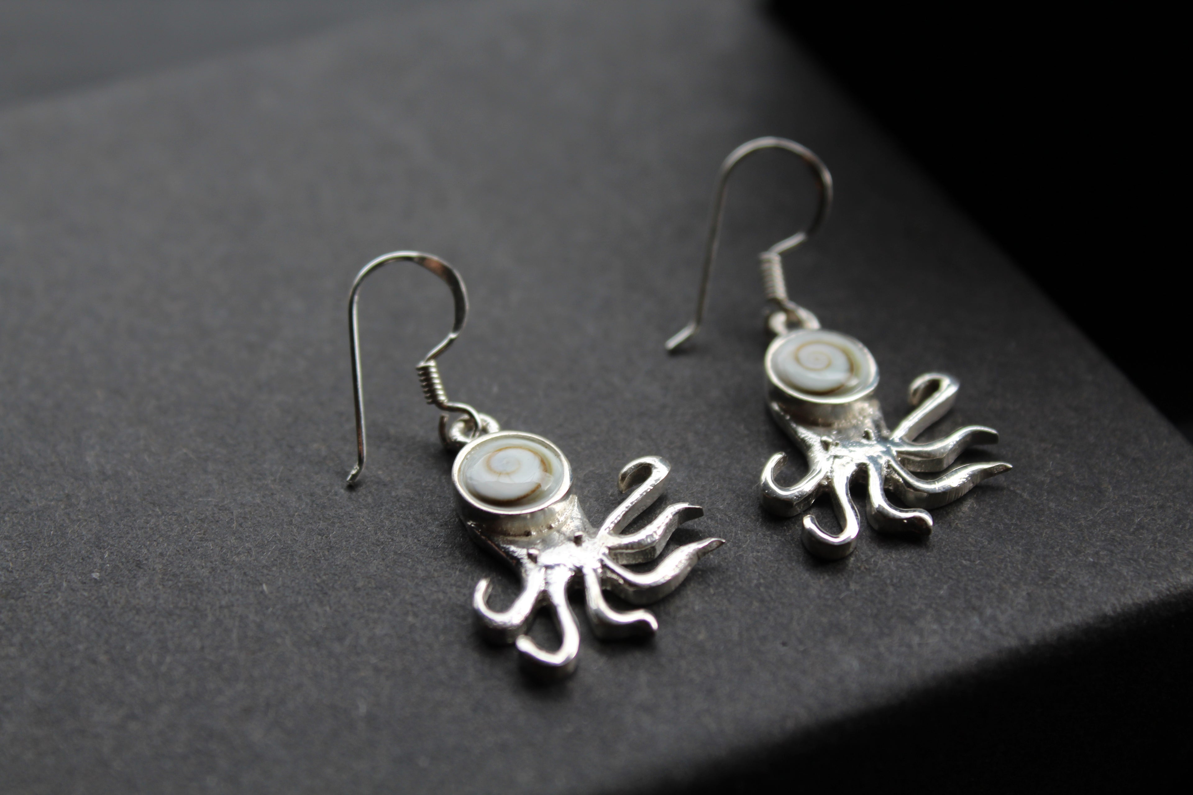 Shiva Eye & Sterling Silver Octopus Earrings