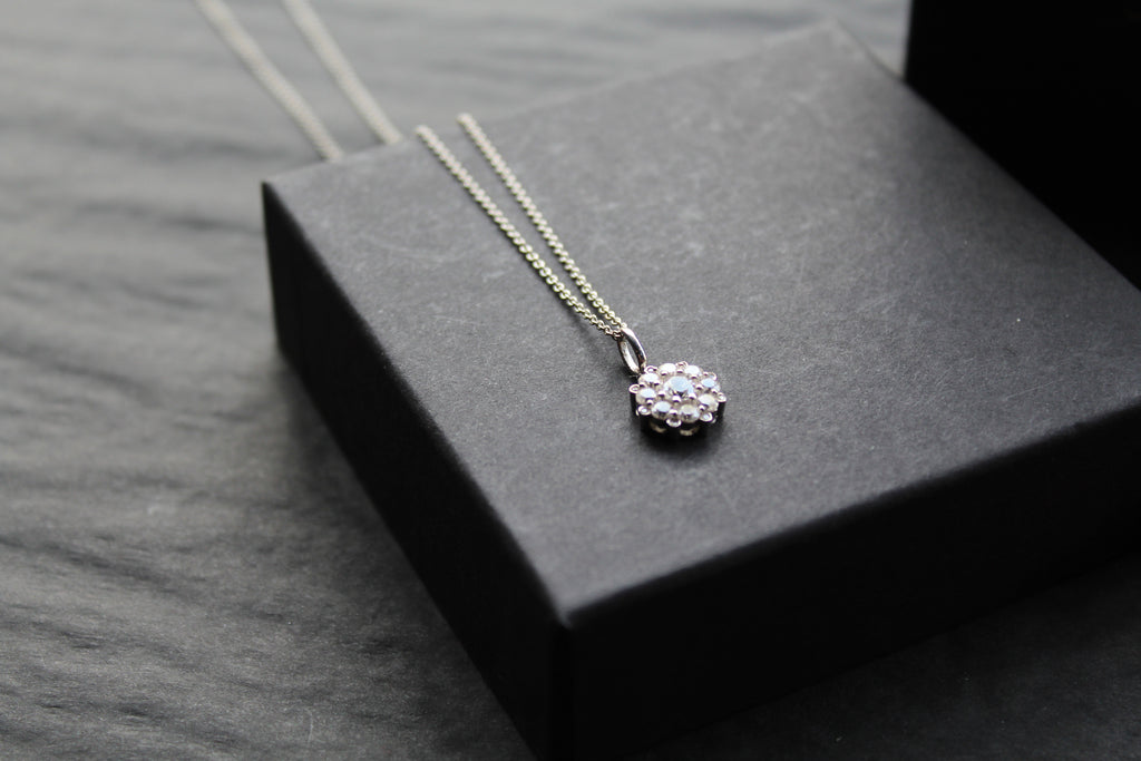 Silver CZ Forget Me Not Necklace