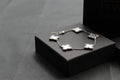 Silver CZ Vintage Flower Mother of Pearl Bracelet