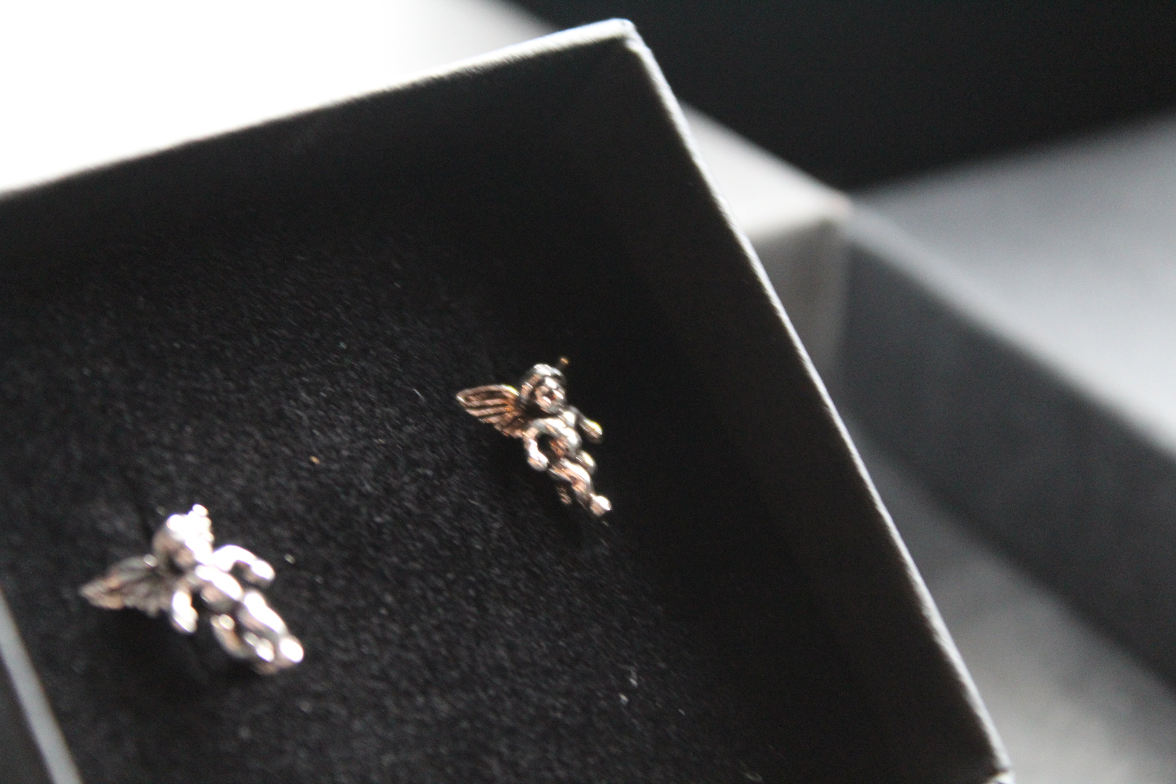 Silver Cherub Studs