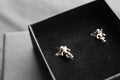 Silver Cherub Studs