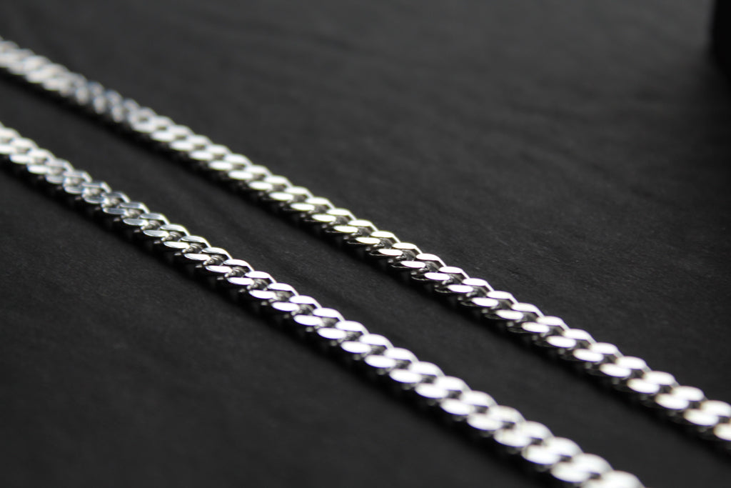 Silver Flat Open Curb Chain
