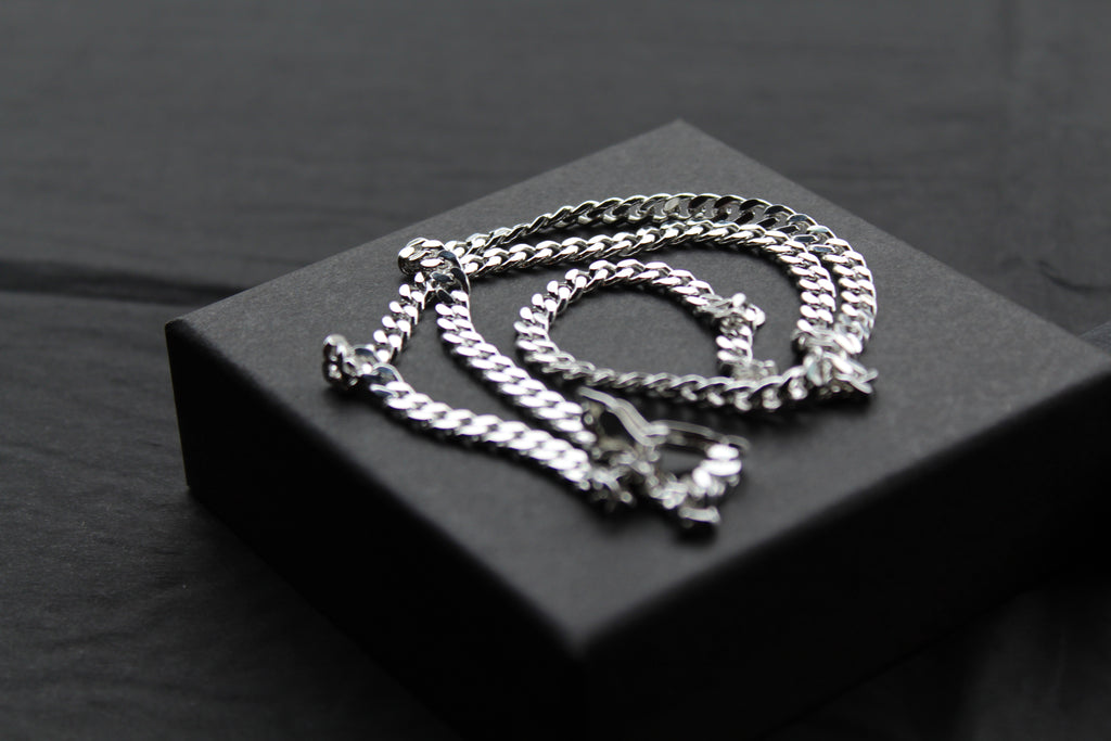 Silver Flat Open Curb Chain